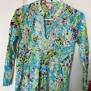 Lily Pulitzer Sea Soiree Multicolor Beaded Summer Sarasota Tunic: Size XS